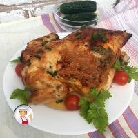 Запечёная курица с ароматным сливочно-чесночным маслом зеленью (такая вкуснятина, ловите рецепт).